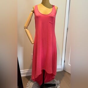 NWT GUESS Hilari solid hi-low dress, clared red (L)